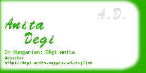 anita degi business card
